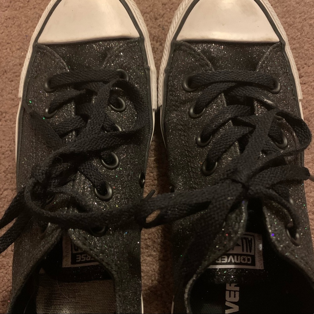 Black sparkly converse
